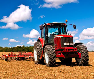 Tractor in field